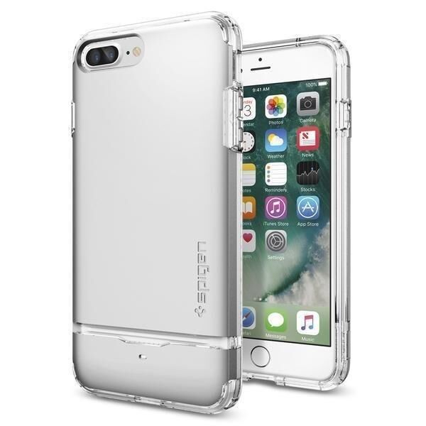 Spigen iPhone 7 Plus / 8 Plus ile Uyumlu Kılıf Flip Armor Satin Silver