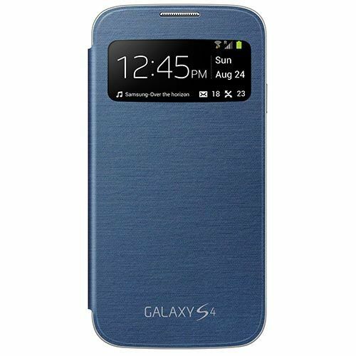 Galaxy S4 i9500 ile Uyumlu S View Cover Kılıf Koyu Mavi EF-CI950BLEGWW (Out)