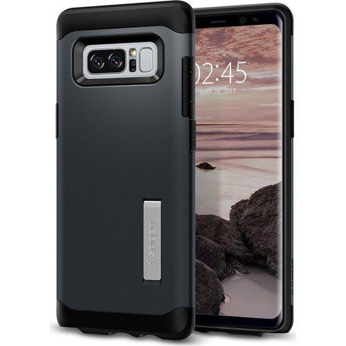 Spigen Galaxy Note 8 ile Uyumlu Kılıf Slim Armor Metal Slate