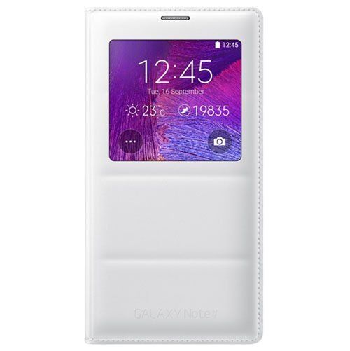 Galaxy Note 4 ile Uyumlu Kılıf S View Cover Beyaz EF-CN910BW