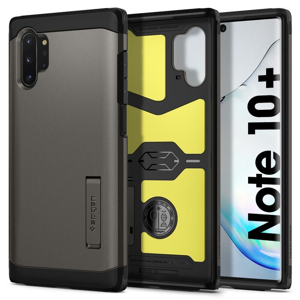 Spigen Galaxy Note 10 Plus ile Uyumlu Kılıf Tough Armor Gunmetal