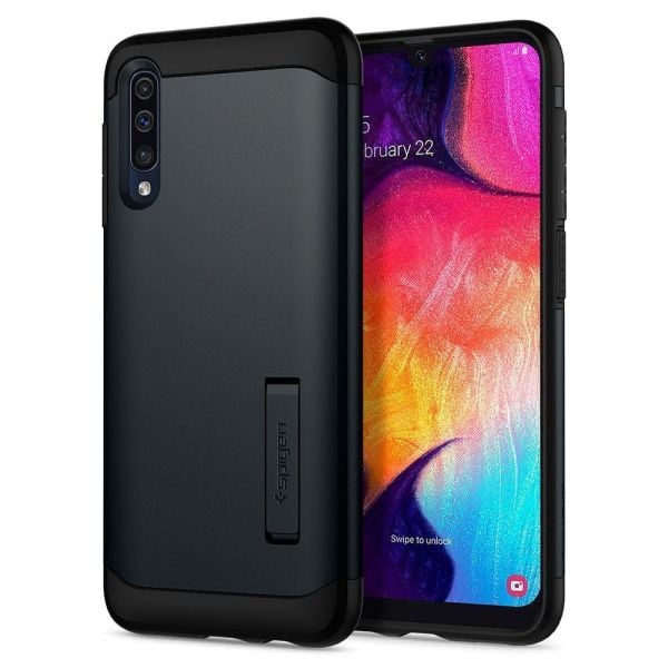 Spigen Galaxy A50/A50s/A30s ile Uyumlu Kılıf Slim Armor Metal Slate