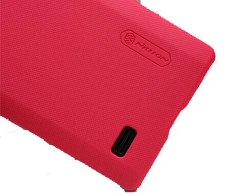 Nillkin Optimus L9 ile Uyumlu Sert Kauçuk Kılıf Kırmızı