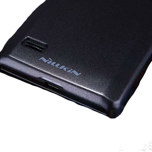 Nillkin Optimus L9 ile Uyumlu Parlak Sert Kauçuk Kılıf Siyah