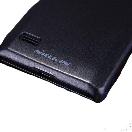 Nillkin Optimus L9 ile Uyumlu Parlak Sert Kauçuk Kılıf Siyah