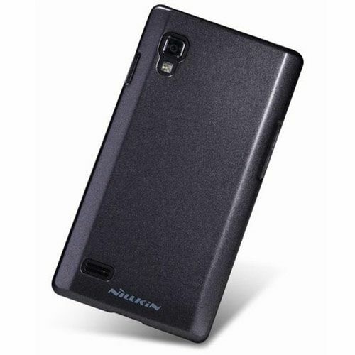 Nillkin Optimus L9 ile Uyumlu Parlak Sert Kauçuk Kılıf Siyah