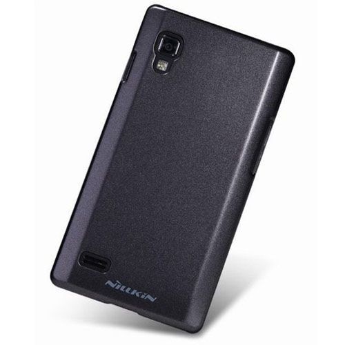 Nillkin Optimus L9 ile Uyumlu Parlak Sert Kauçuk Kılıf Siyah