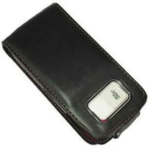 N97 ile Uyumlu Deri Kılıf (Dik Model) Siyah Renk