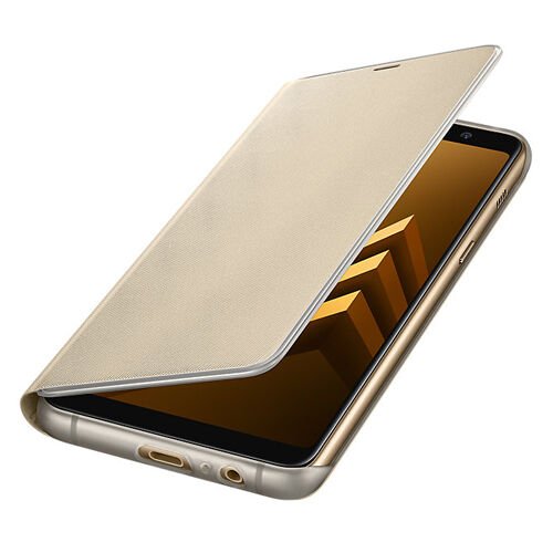 Galaxy A8 Plus (2018) ile Uyumlu Neon Flip Koruyucu Kılıf Altın EF-FA730PFEGWW