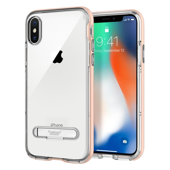 Buff iPhone X ile Uyumlu Air Bumper Kılıf Rose Gold