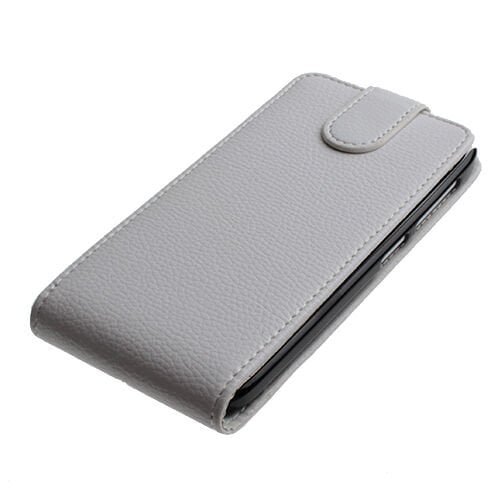 Discovery ile Uyumlu Dik Model Kapaklı Deri Kılıf Beyaz