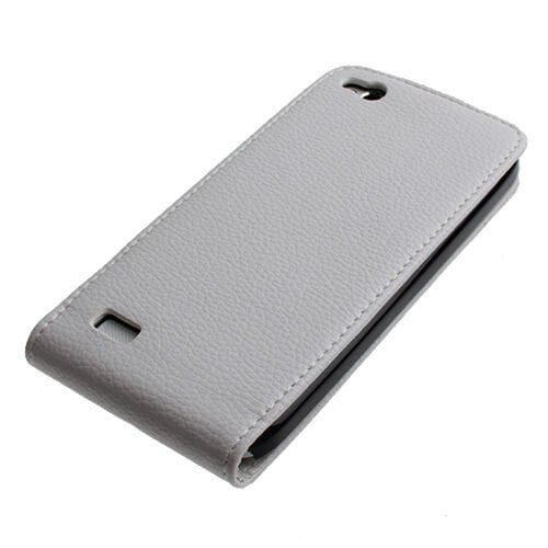 Discovery ile Uyumlu Dik Model Kapaklı Deri Kılıf Beyaz