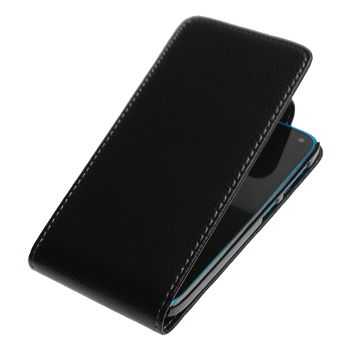 Discovery ile Uyumlu Dik Model Kapaklı Deri Kılıf Siyah