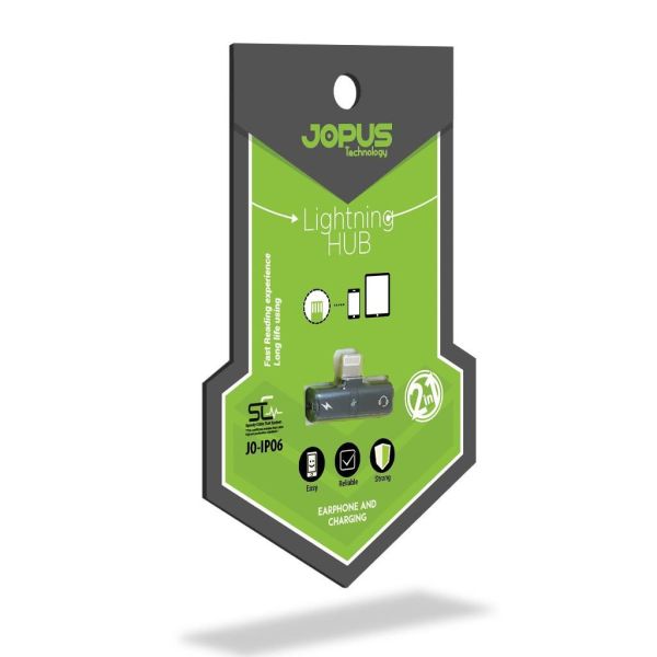 Jopus JO-IP06 iPhone 7 / 8 ile Uyumlu Şarj ve Kulaklık Çoklayıcı Şarj Çevirici Aparat Siyah