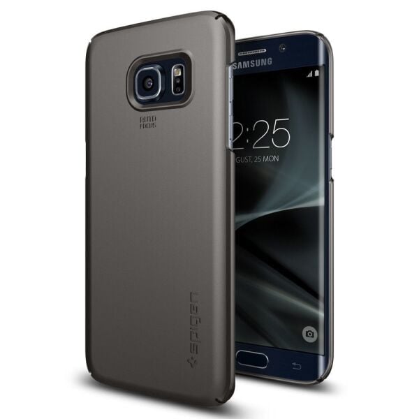 Spigen Galaxy S7 Edge ile Uyumlu Kılıf Thin Fit Ultra İnce Gun Metal