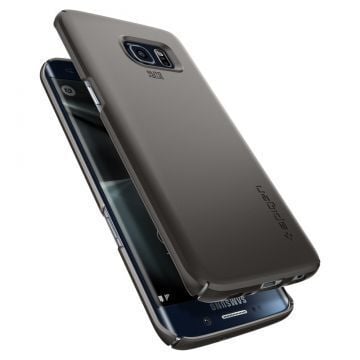 Spigen Galaxy S7 Edge ile Uyumlu Kılıf Thin Fit Ultra İnce Gun Metal
