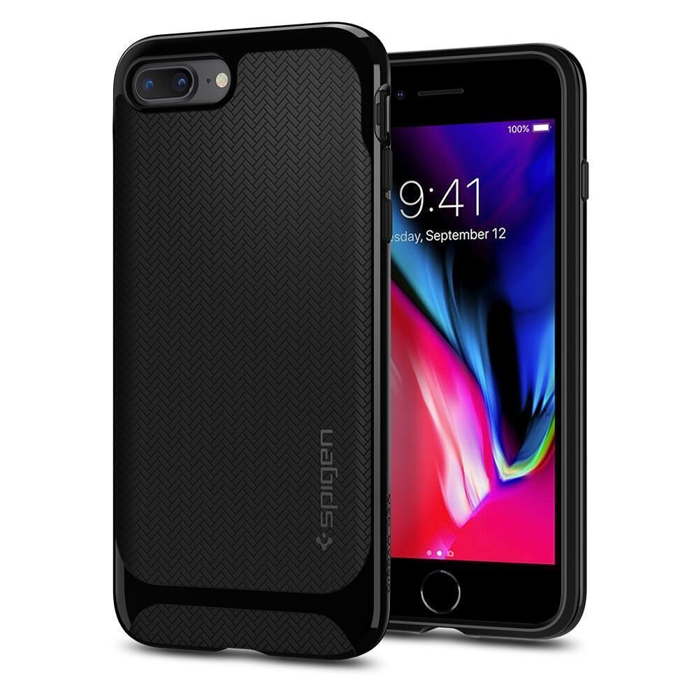 Spigen iPhone 7 Plus / 8 Plus ile Uyumlu Kılıf Neo Hybrid Herringbone Serisi Shiny Black
