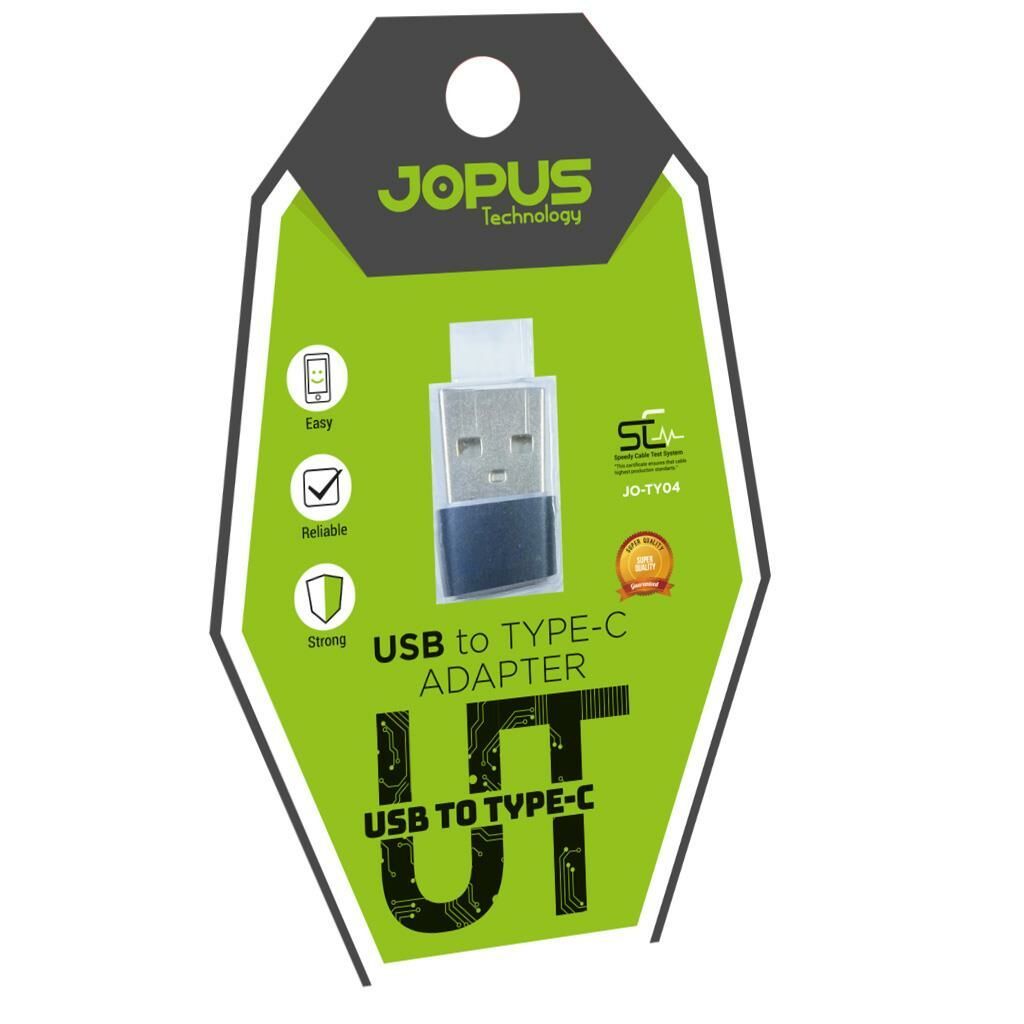 Jopus JO-TY04 Usb To Type C Adapter Sarj Çevirici Aparat Siyah