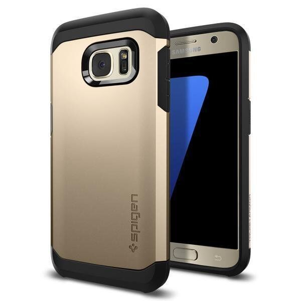 Spigen Galaxy S7 ile Uyumlu Kılıf Tough Armor Champagne Gold