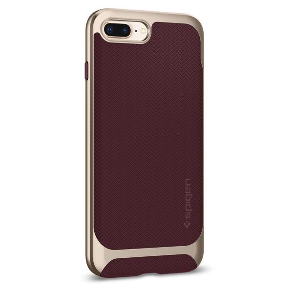 Spigen iPhone 7 Plus / 8 Plus ile Uyumlu Kılıf Neo Hybrid Herringbone Serisi Burgundy
