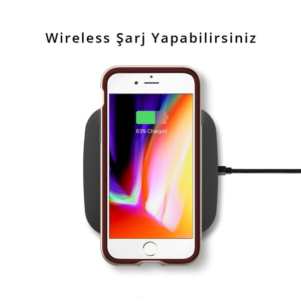 Spigen iPhone 7 Plus / 8 Plus ile Uyumlu Kılıf Neo Hybrid Herringbone Serisi Burgundy