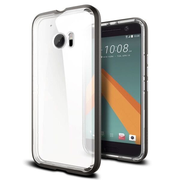 Spigen 10 ile Uyumlu Kılıf Neo Hybrid Crystal Gun Metal