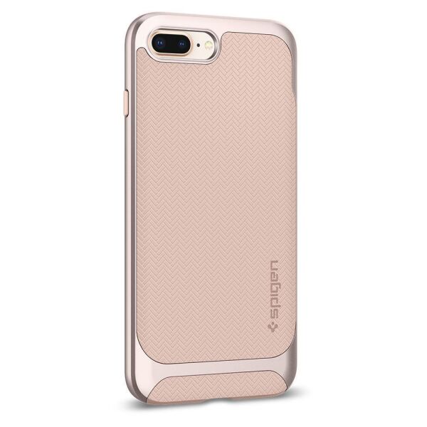 Spigen iPhone 7 Plus / 8 Plus ile Uyumlu Kılıf Neo Hybrid Herringbone Serisi Pale Dogwood