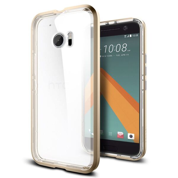 Spigen 10 ile Uyumlu Kılıf Neo Hybrid Crystal Champagne Gold
