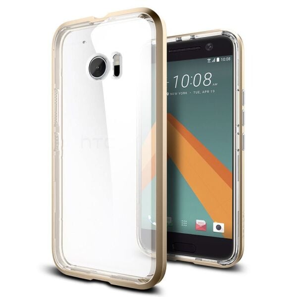 Spigen 10 ile Uyumlu Kılıf Neo Hybrid Crystal Champagne Gold