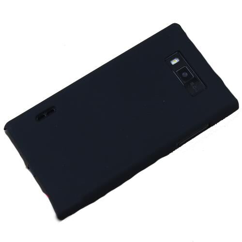 Optimus L7 ile Uyumlu Sert Kauçuk Kılıf Siyah