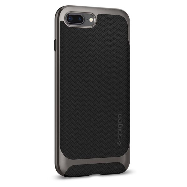 Spigen iPhone 7 Plus / 8 Plus ile Uyumlu Kılıf Neo Hybrid Herringbone Serisi Gunmetal