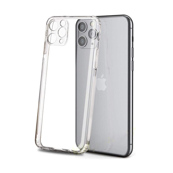 Jopus iPhone 11 Pro ile Uyumlu Tıpalı Kamera Korumalı Silikon Kılıf Şeffaf