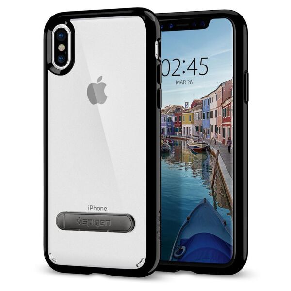 Spigen iPhone X ile Uyumlu Kılıf Ultra Hybrid S Jet Black