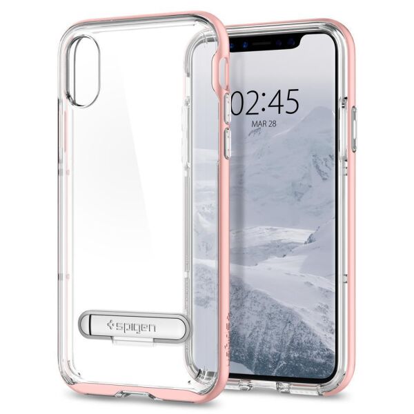 Spigen iPhone X ile Uyumlu Kılıf Crystal Hybrid Rose Gold