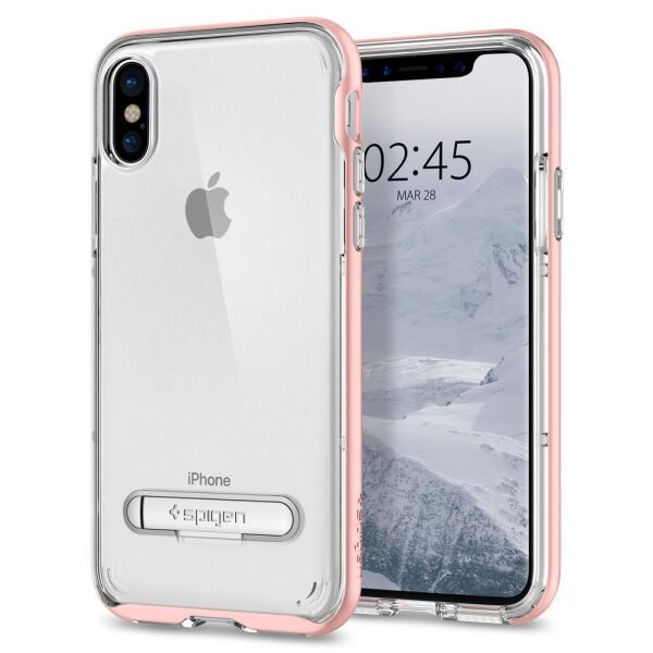 Spigen iPhone X ile Uyumlu Kılıf Crystal Hybrid Rose Gold