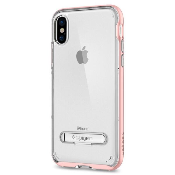 Spigen iPhone X ile Uyumlu Kılıf Crystal Hybrid Rose Gold