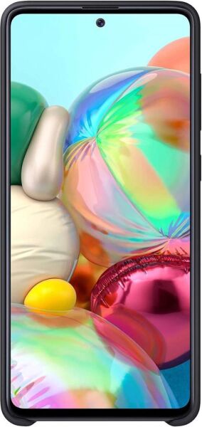 Galaxy A71 ile Uyumlu Silikon Kılıf Siyah EF-PA715TBEGWW