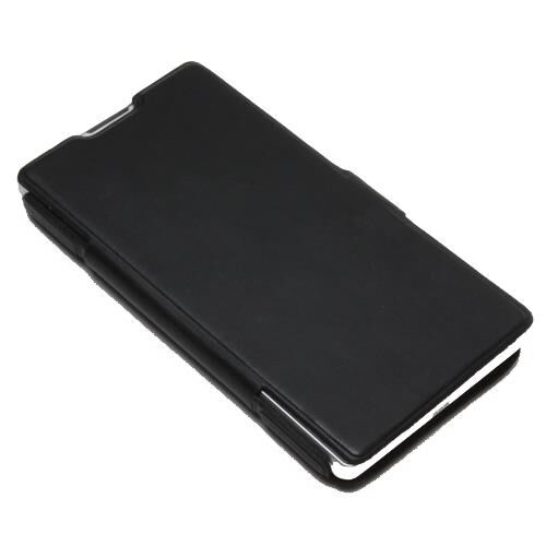 Optimus L9 ile Uyumlu Kaliteli Yan Kapaklı Deri Kılıf Siyah