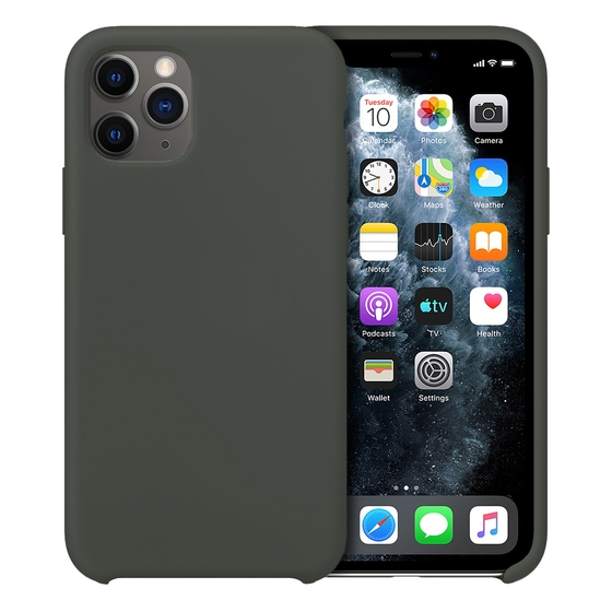 Buff iPhone 11 Pro Max ile Uyumlu Rubber Fit Kılıf Dark Olive