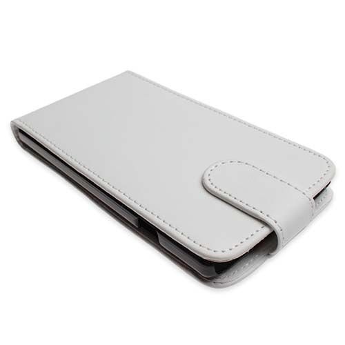 Optimus L9 ile Uyumlu Kapaklı Deri Kılıf Beyaz