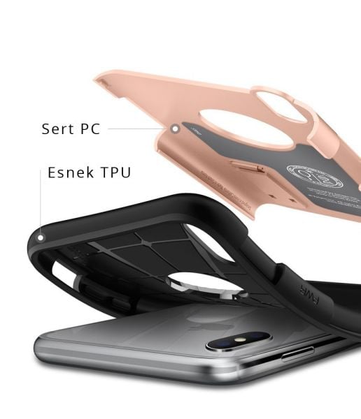 Spigen iPhone X ile Uyumlu Kılıf Slim Armor Blush Gold