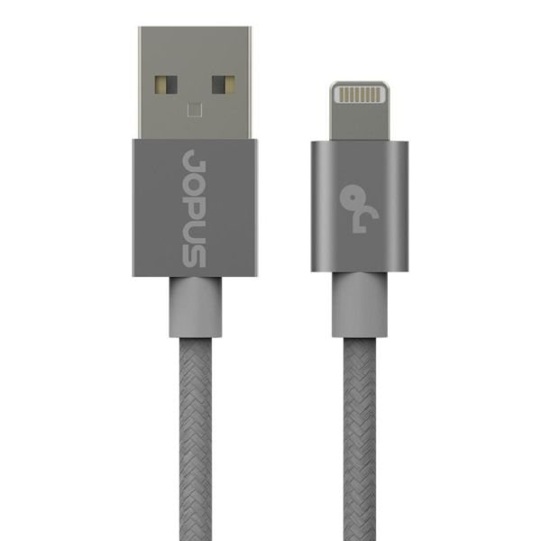 Jopus iPhone 7\7 Plus ile Uyumlu JO-DK3 1.2mt Stylish Cloth Data Kablosu Füme