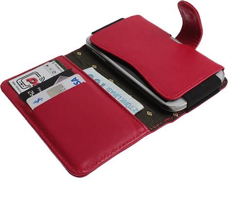 Optimus P760 L9 ile Uyumlu Yan Kapaklı Cüzdanlı Kart Bölmeli Deri Kılıf Kırmızı Renk