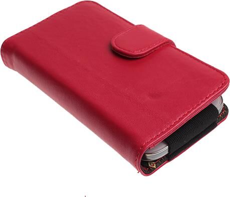 Optimus P760 L9 ile Uyumlu Yan Kapaklı Cüzdanlı Kart Bölmeli Deri Kılıf Kırmızı Renk