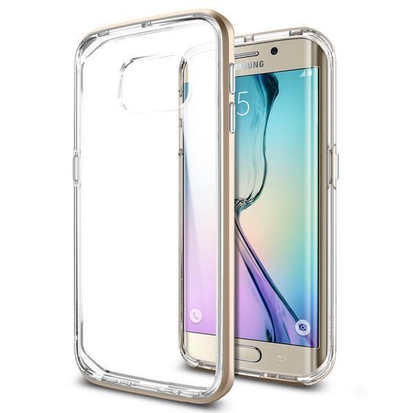 Spigen Galaxy S6 Edge ile Uyumlu Kılıf Neo Hybrid CC Champagne Gold