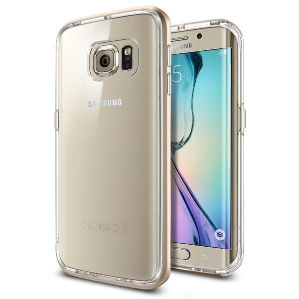 Spigen Galaxy S6 Edge ile Uyumlu Kılıf Neo Hybrid CC Champagne Gold
