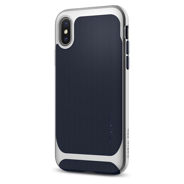 Spigen iPhone X ile Uyumlu Kılıf Neo Hybrid Satin Silver