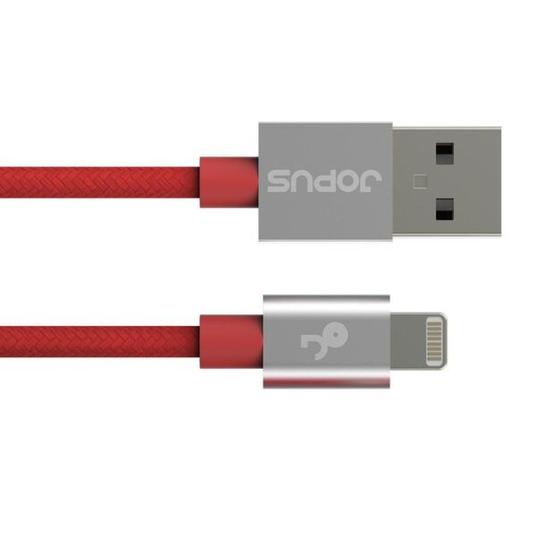 Jopus iPhone 7\7 Plus ile Uyumlu JO-DK3 1.2mt Stylish Cloth Data Kablosu Kırmızı