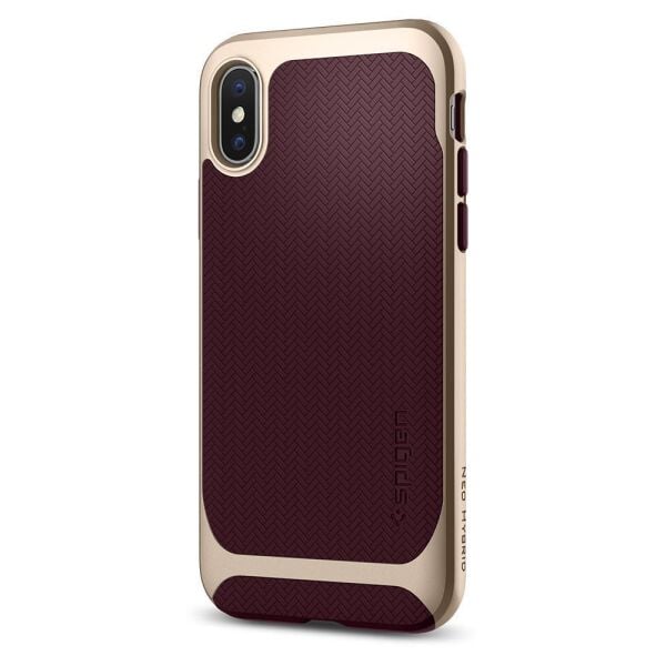 Spigen iPhone X ile Uyumlu Kılıf Neo Hybrid Burgundy