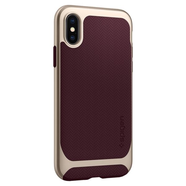 Spigen iPhone X ile Uyumlu Kılıf Neo Hybrid Burgundy